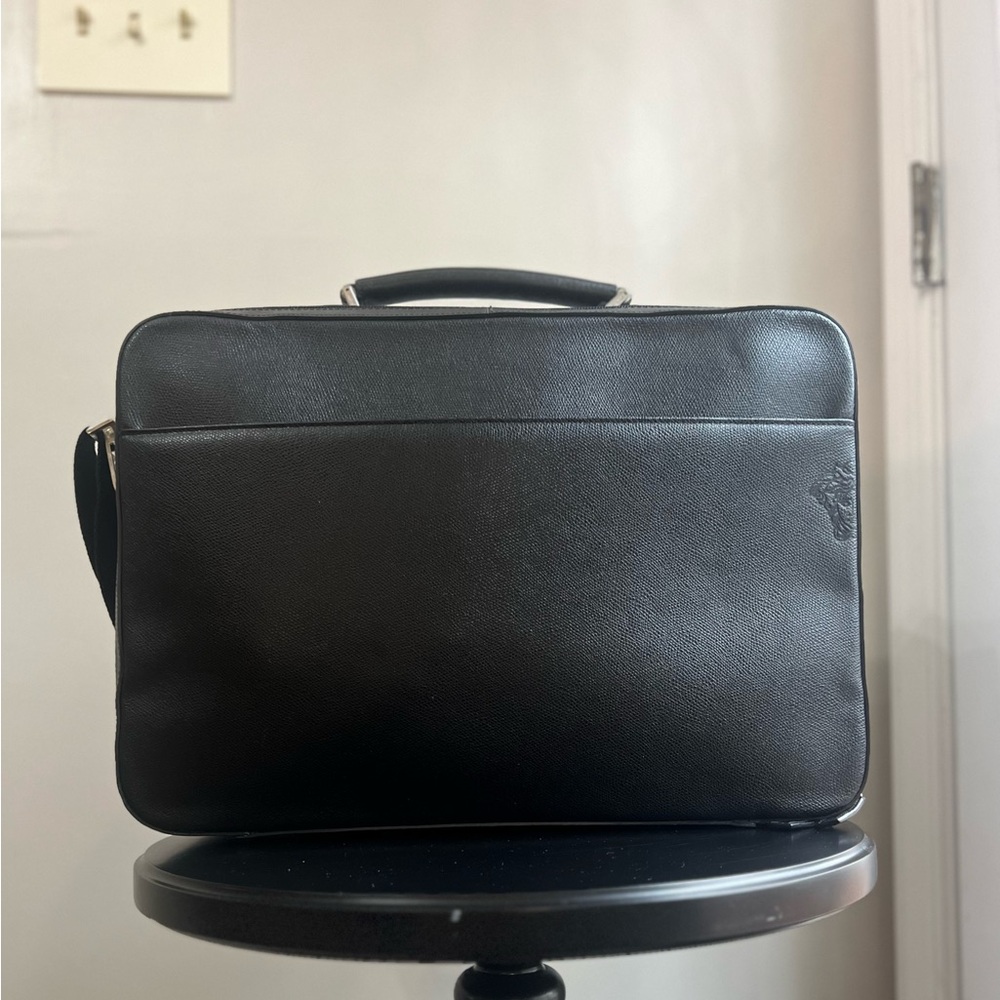 Versace Medusa Genuine Leather Business Bag Black